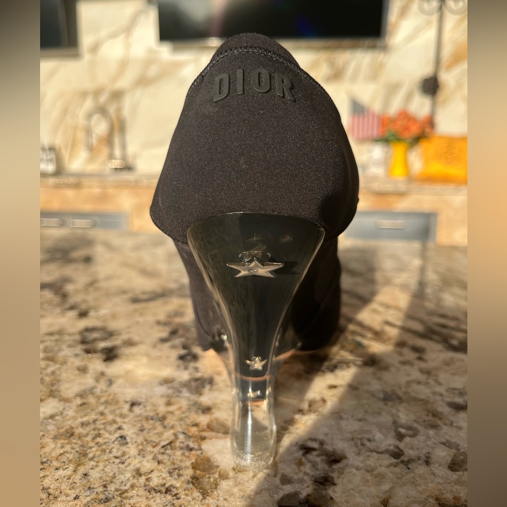 Dior etoile lucite lace up heels in black